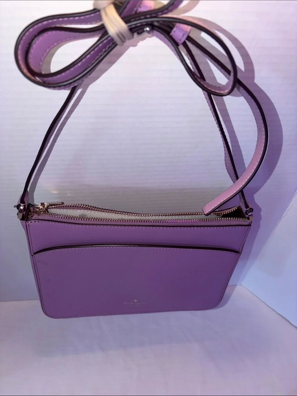 kate spade purple crossbody bag with gold-tone spade charm